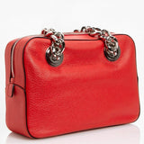Prada Lacca Red Leather Chain Handle Satchel