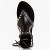 Saint Laurent EUR36.5/US 6.5 Leather Studded Wrap-Around Sandals 427923 BZ800