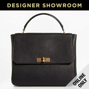 Bally Grained Black Leather Satchel