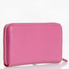 Salvatore Ferragamo Anemone Pink Leather Double Gancio Zip-Around Wallet