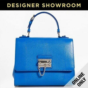 Dolce & Gabbana Monica Embossed Blue Leather Convertible Bag
