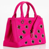 Prada Pink Canvas Grommet Convertible Tote with Pouch