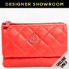 Moncler Poppy Red Quilted Leather Convertible Clutch