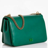 Dolce & Gabbana Margherita Green Leather Flap Top Convertible Bag