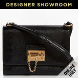 Dolce & Gabbana Monica Embossed Black Leather Crossbody Bag