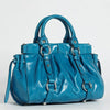 Miu Miu Laguna Blue Leather Convertible Mini Bucket Bag
