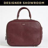 Giorgio Armani Leather Convertible Satchel Color-Red