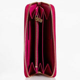 Dolce & Gabbana Fuchsia Leather Zip-Around Clutch Wallet