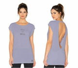 the Bar Method collaboration w Vimmia Women Pacific Tee Open Back Choice Size