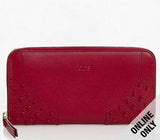Tod's Gommini Wave Red Leather Zip-Around Wallet