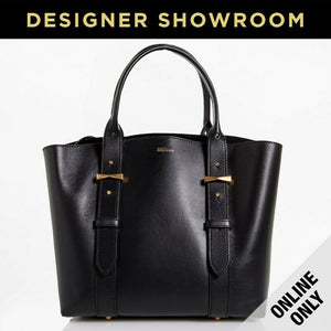 Alexander McQueen Legend Black Leather Tote Bag with Bonus Pouch