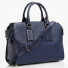 Burberry Blue Carbon Leather Buckle Clifton Convertible Tote