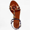 Dolce & Gabbana EUR 38/US 8 Embossed Leather Bejeweled T-Strap Calfskin Sandal