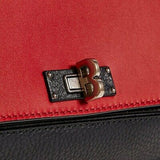 Bally Color Block Garnet Leather Convertible Crossbody