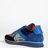 Etro US 5 Leather and Velvet Paisley Sneakers 120472265