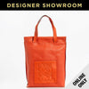 Loewe Textured Leather Logo Shopper Tote Orange