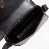 Golden Goose Leather Flap Top Mini Vedette Crossbody Black