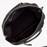 MCM Tumbled Leather Weekender Bag Black