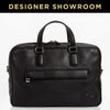 Gucci Pebbled Leather Convertible Briefcase Black