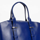Alexander McQueen Leather Legend Tote Bag with Bonus Pouch Blue
