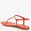 Tory Burch US 7.5 Women's Red Leather Logo T-Strap Sandals
