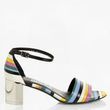 Salvatore Ferragamo EUR 36.5/US 6.5 Women's Striped Leather Sandals 641907