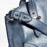 Alexander McQueen Leather Legend Small Convertible Satchel Blue