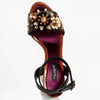 Dolce & Gabbana EUR 36/US 6 Embossed Leather Bejeweled Flower Heels CR0162 AD356