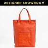 Loewe Textured Leather Logo Shopper Tote Orange