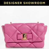Salvatore Ferragamo Cendre Pink Leather Quilted Vara Bag