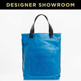 Loewe Leather Logo Shopper Tote Blue