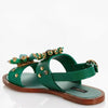 Dolce & Gabbana EUR 36/US 6 Embossed Leather Bejeweled Slingback Sandals CQ0060