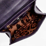 Dolce & Gabbana Monica Embossed Viola Leather Crossbody Bag