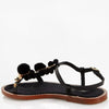 Dolce & Gabbana EUR 37/US 7 Womens Leather Flower Pom Pom Sandals CQ0079