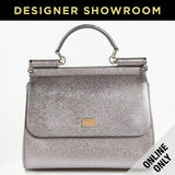 Dolce & Gabbana Sicily Silver Metallic Leather Convertible Bag