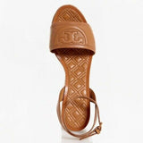 Tory Burch US 10 Womens Beige-Tan Leather Platform Espadrille Sandals
