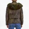 Versace Mens Puffer Coat with Detachable Faux Fur Trimmed Hood