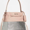Miu Miu Pink and Silver Leather Metallic Drawstring Bag
