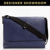 Gucci Pebbled Leather Flap Top Messenger Bag Blue/387079