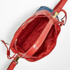 Miu Miu Red Leather & Denim Drawstring Bag Denim