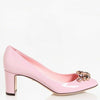 Dolce & Gabbana EUR 39/US 9 Pink Crystal Embellished Patent Leather Pump