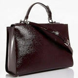 Dolce & Gabbana Monica Embossed Bordeaux Leather Convertible Satchel
