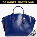 Alexander McQueen Leather Legend Medium Tote Blue / 375338AWP0N