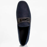 TOD'S US 5.5 Men's Blue Gommino Suede Bit Driver Loafers