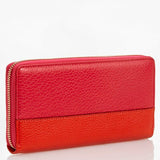 Gucci Leather Color Block Zip-Around Wallet Fucsia Orange