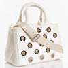 Prada White Canvas Grommet Convertible Tote with Pouch