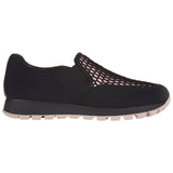 PRADA EUR 36 Women's Black/Pink Neoprene Honeycomb Slip-On Sneakers