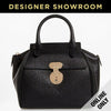 Giorgio Armani Boston Leather Convertible Mini Bag Color-Black