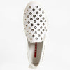 PRADA EUR 37 Women White Leather Grommet Slip-On Sneakers