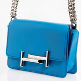 Tod's Micro Double T Leather Convertible Crossbody - Light Blue